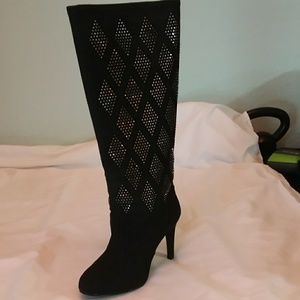 Colin Stuart Knee High Bling Boots Sz 8B